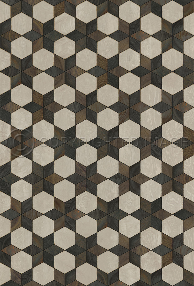 Illuminated Battlestar - vinyl floor cloth sizes 20x30, 24x36, 30x44, 38x56