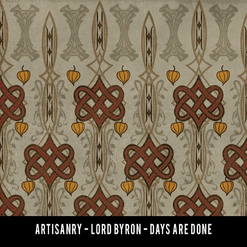 Lord Byron Days are Done - vinyl floor cloth swatch sample