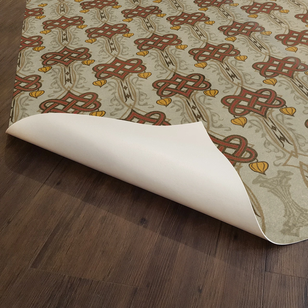 Lord Byron Days are Done - vinyl floor cloth underside 