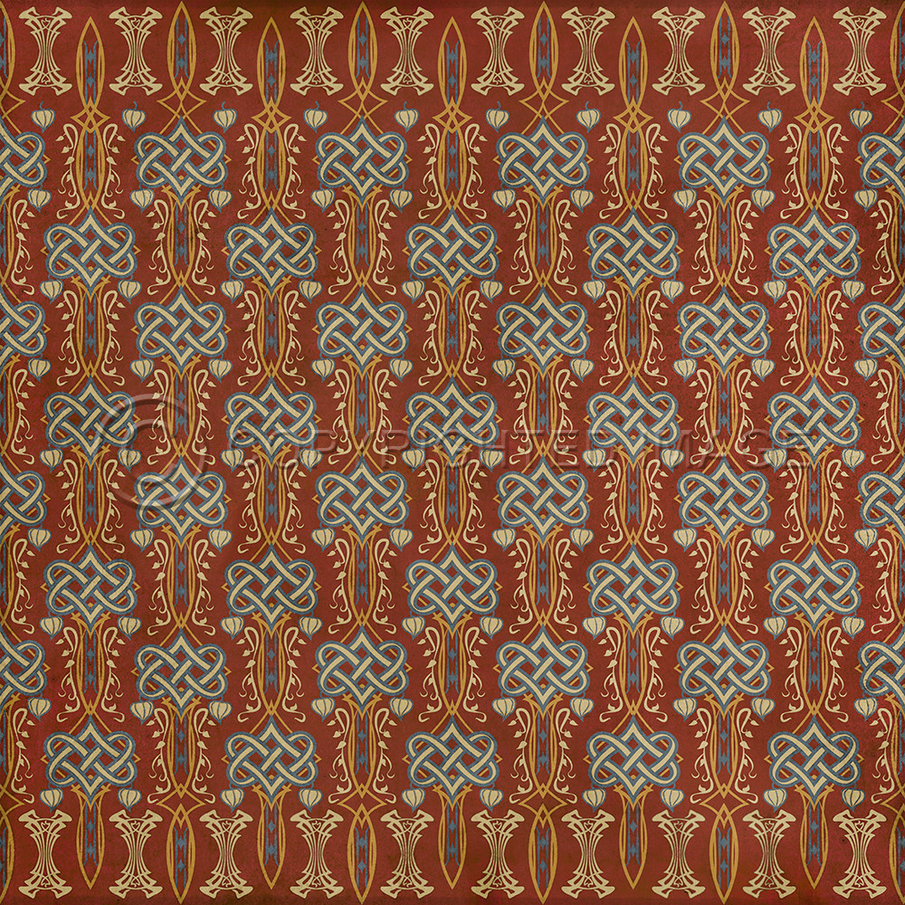 Lord Byron Loves Last Adieu - vinyl floor cloth sizes 60x60, 72x72