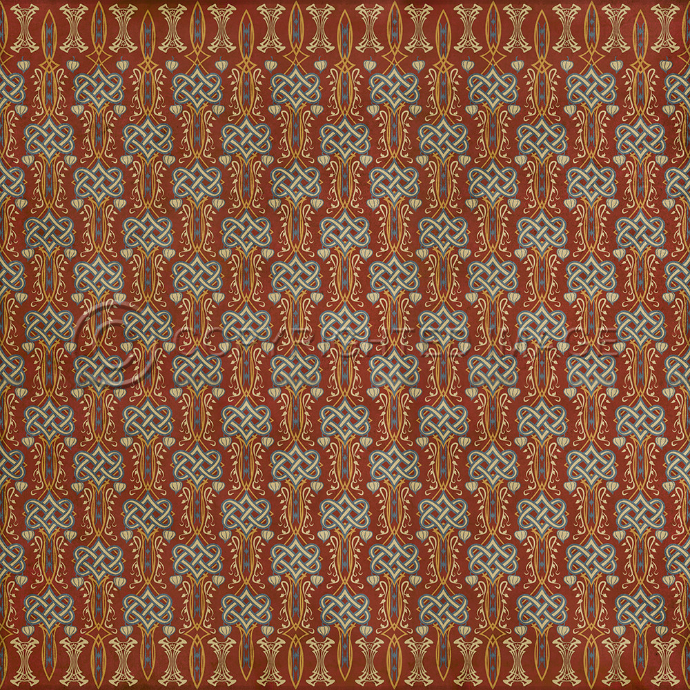Lord Byron Loves Last Adieu - vinyl floor cloth sizes 84x84, 96x96, 120x120