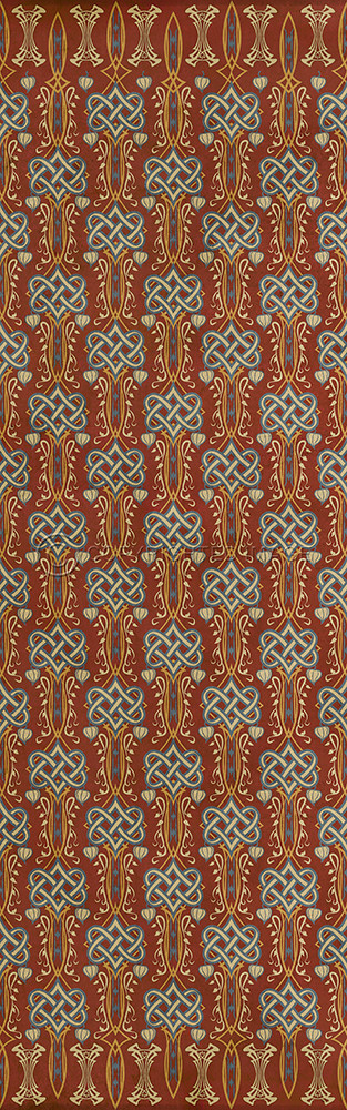 Lord Byron Loves Last Adieu - vinyl floor cloth sizes 24x77, 30x96, 26x83, 36x115