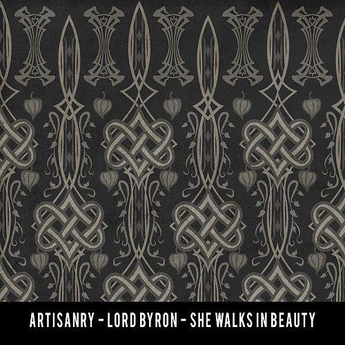 Lord Byron She Walks in Beauty - vinyl floor cloth swatch sample