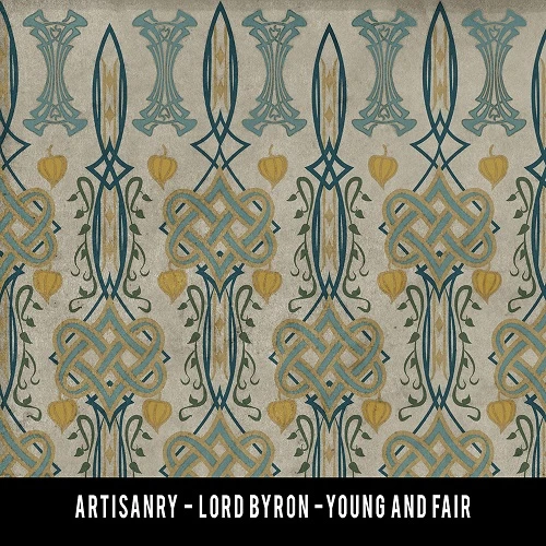 Lord Byron Young and Fair - vinyl floor cloth swatch sample