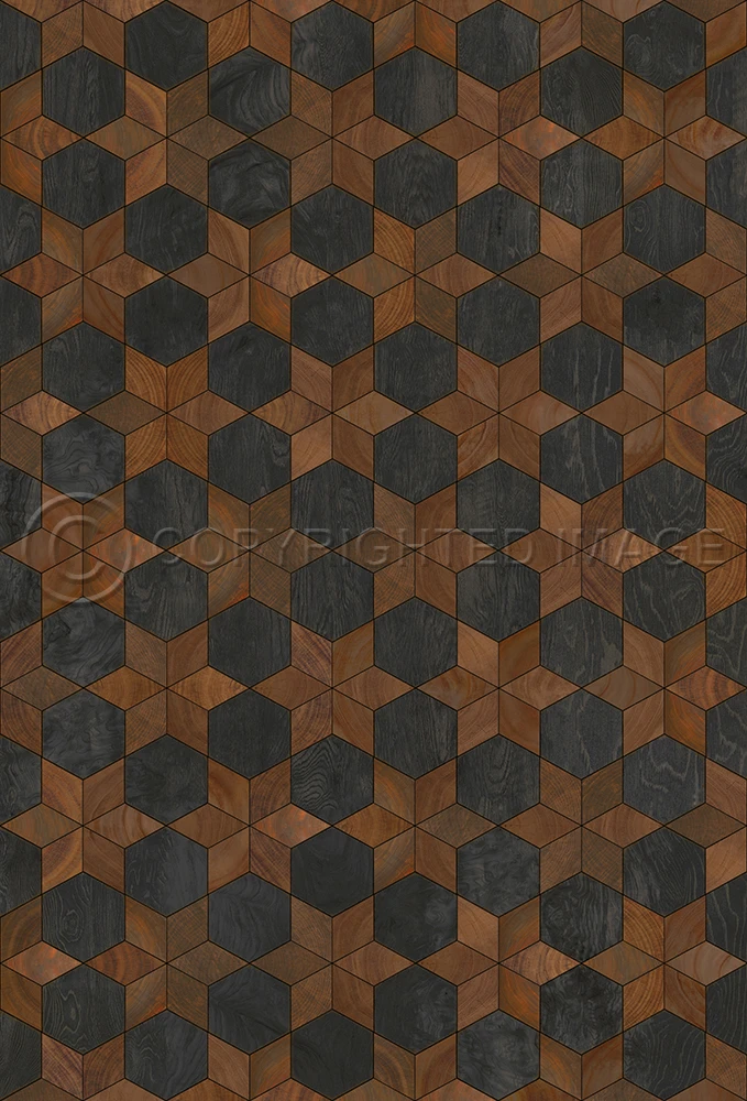 Illuminated Dark Star - vinyl floor cloth sizes 20x30, 24x36, 30x44, 38x56