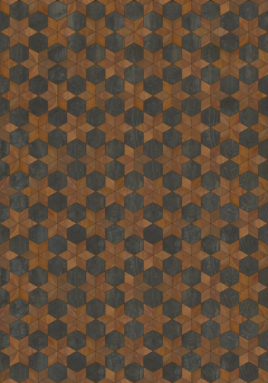 Illuminated Dark Star - vinyl floor cloth size 84x120