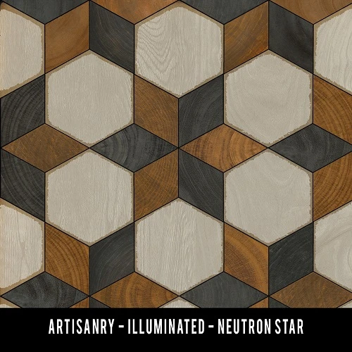 Illuminated Neutron Star - vinyl floor cloth swatch sample
