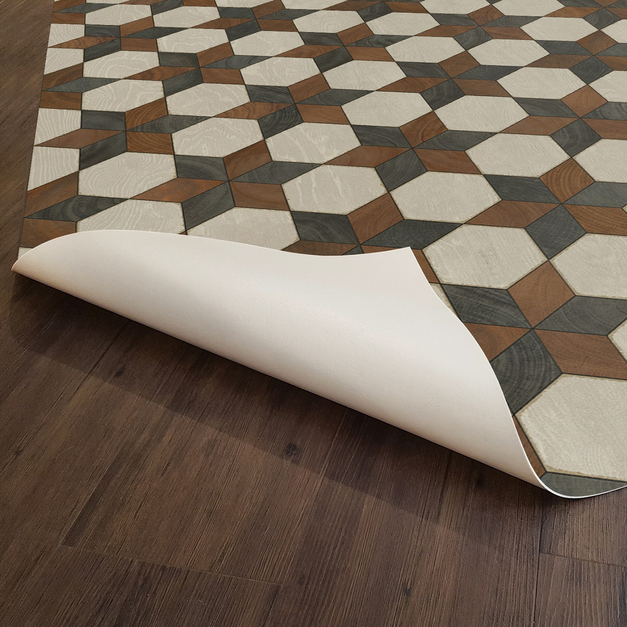 Illuminated Radio Star - vinyl floor cloth underside 