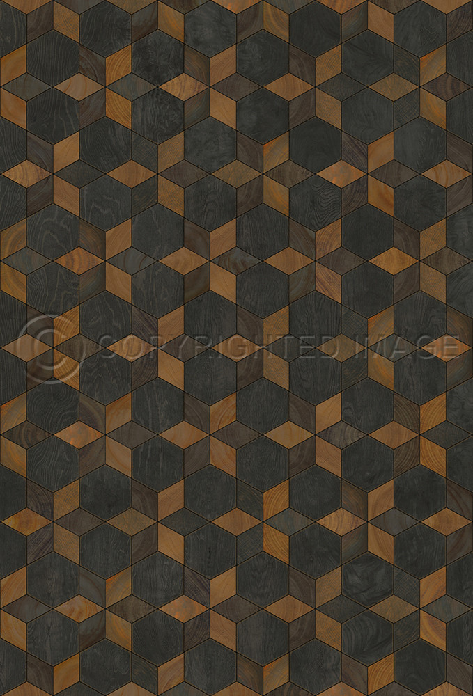 Illuminated Rock Star - vinyl floor cloth sizes 20x30, 24x36, 30x44, 38x56