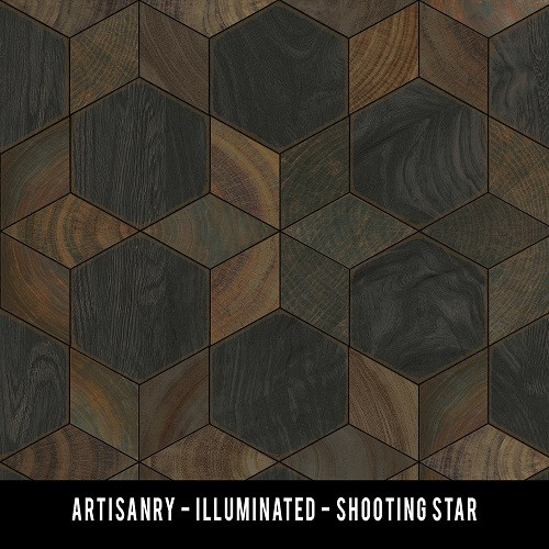 Illuminated Shooting Star - vinyl floor cloth swatch sample