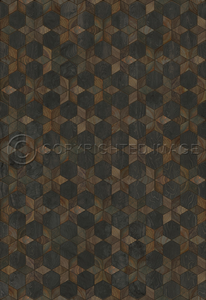 Illuminated Shooting Star - vinyl floor cloth sizes 52x76, 70x102