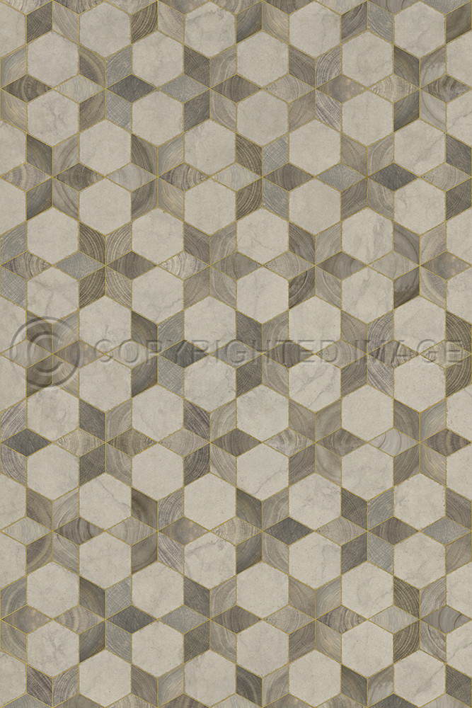 Illuminated Starlight - vinyl floor cloth sizes 20x30, 24x36, 30x44, 38x56