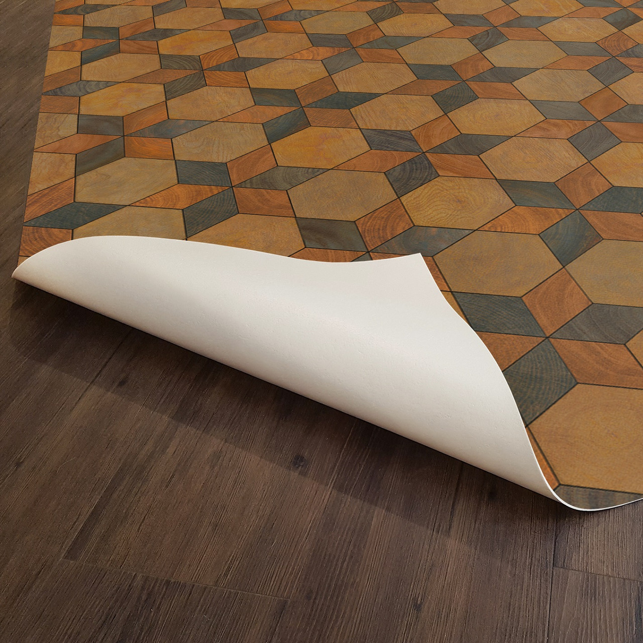 Illuminated Starmaker - vinyl floor cloth underside 