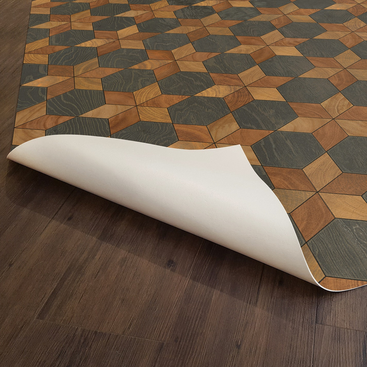 Illuminated The Prettiest Star - vinyl floor cloth underside 