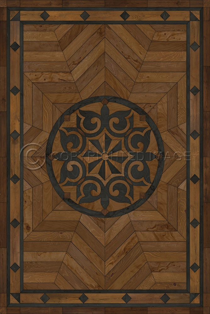 Caledonian Eye of the Workman - vinyl floor cloth, image for all rectangle sizes. 