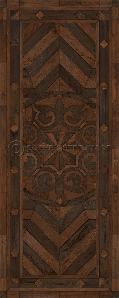 Caledonian In All the Details - vinyl floor cloth sizes 30x75, 36x90