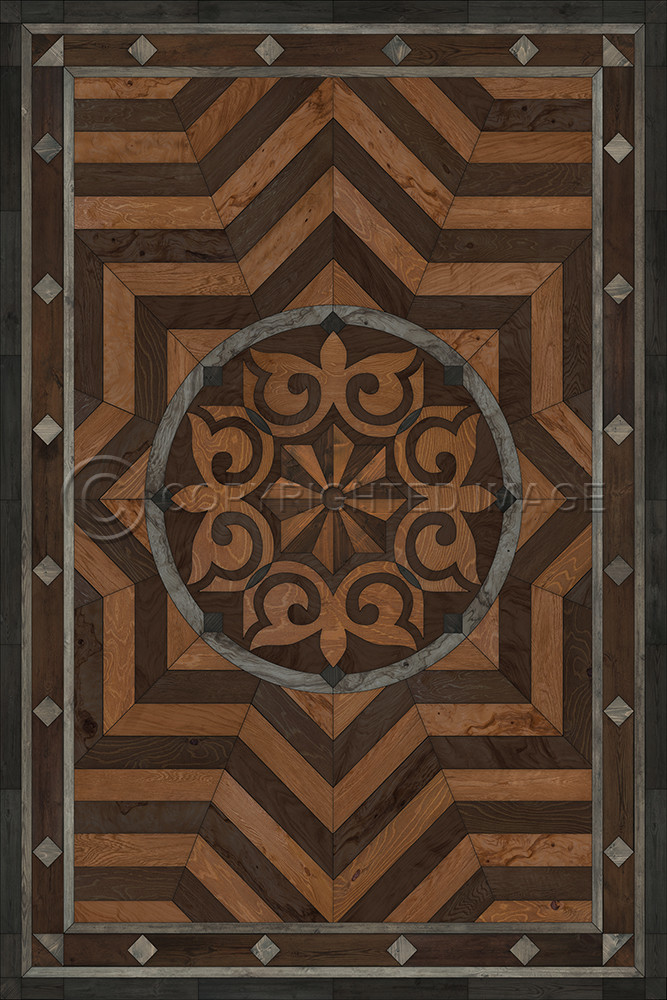 Caledonian They Rise Behind Her Steps - vinyl floor cloth, image for all rectangle sizes 