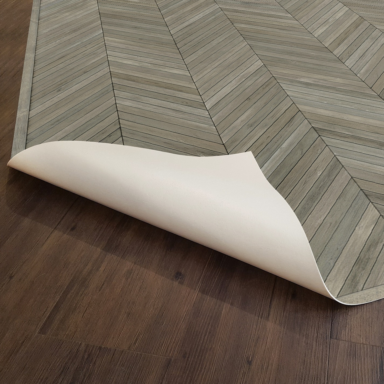 The Legacy In the Track of the Book Worm - vinyl floor cloth underside 