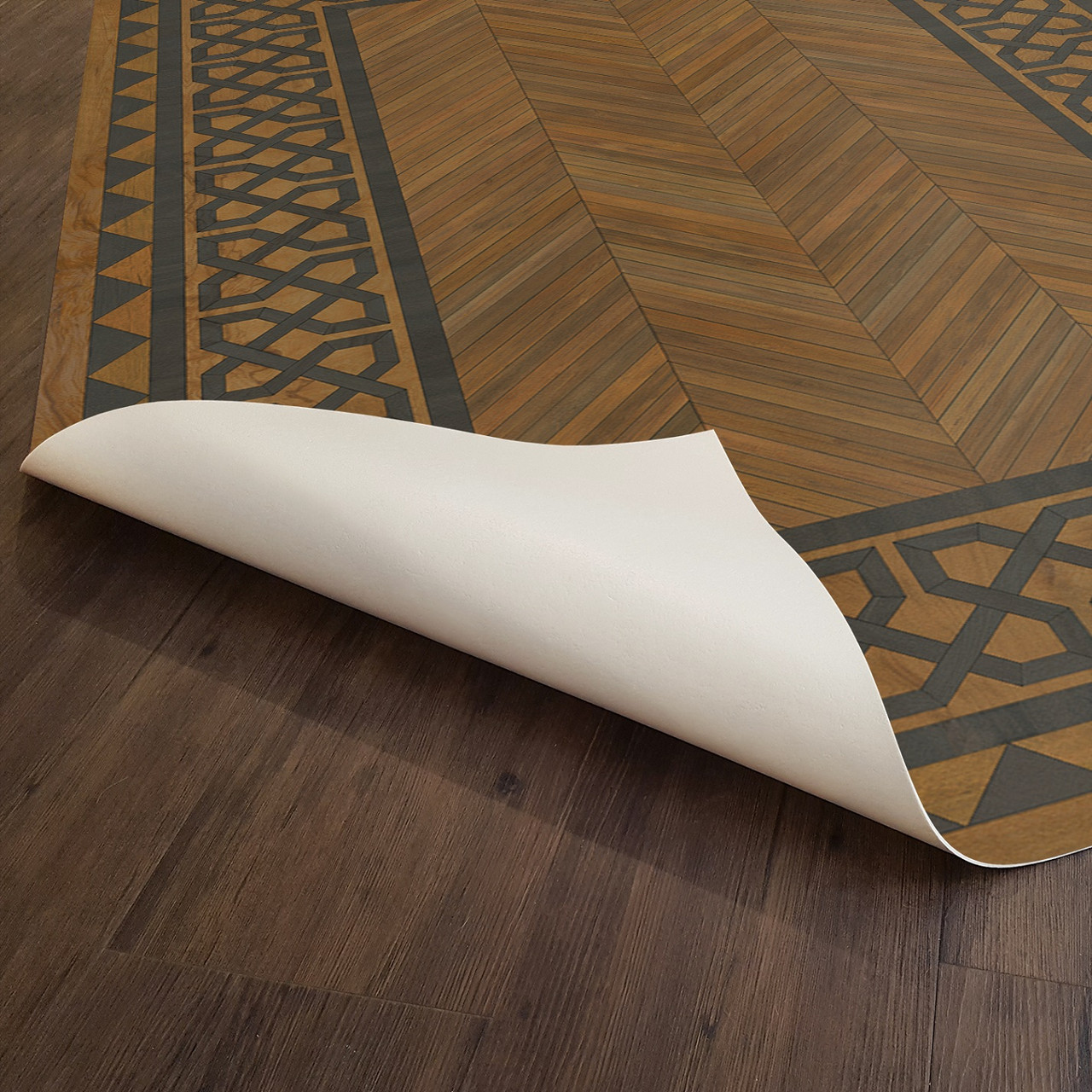 University Dulwich - vinyl floor cloth underside 