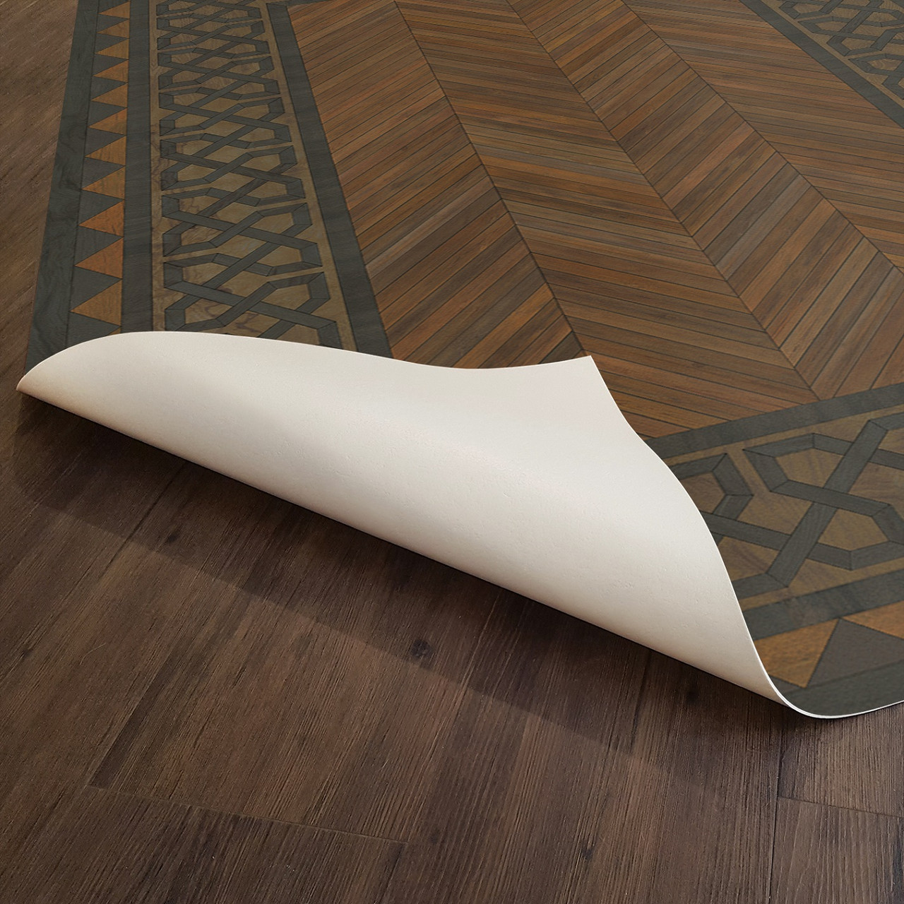 University Wharton - vinyl floor cloth underside 