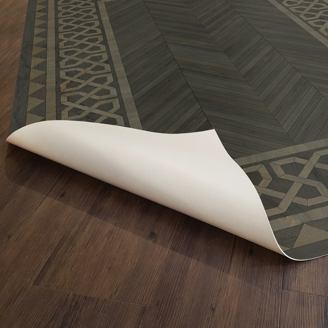 University Yale - vinyl floor cloth underside 
