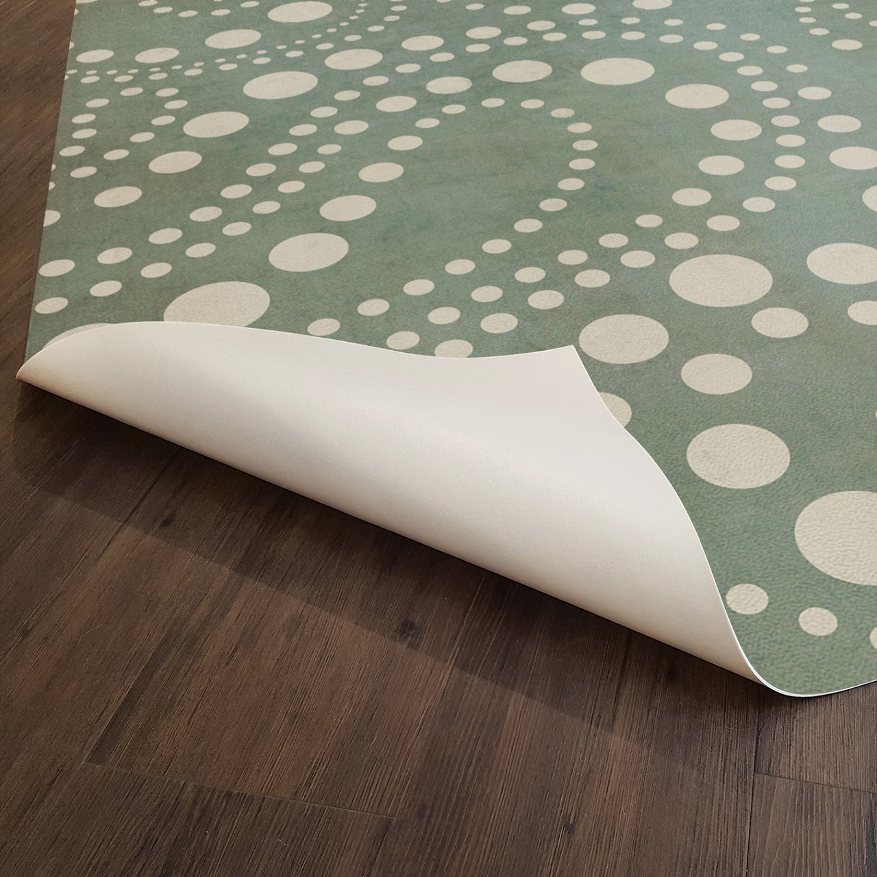 Classic Pattern 12 Out of the Blue - vinyl floor cloth underside 