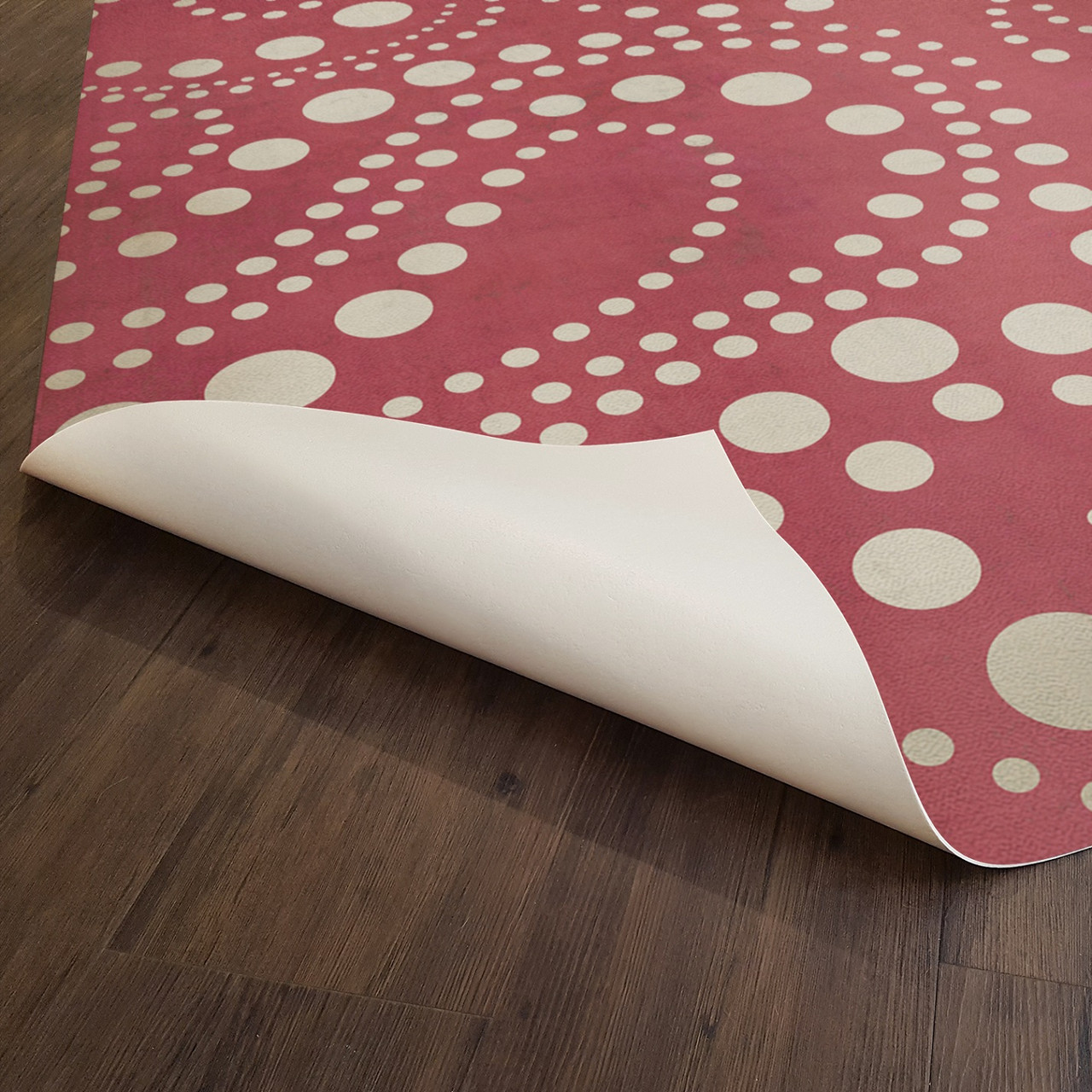 Classic Pattern 12 Tickled Pink - vinyl floor cloth underside 