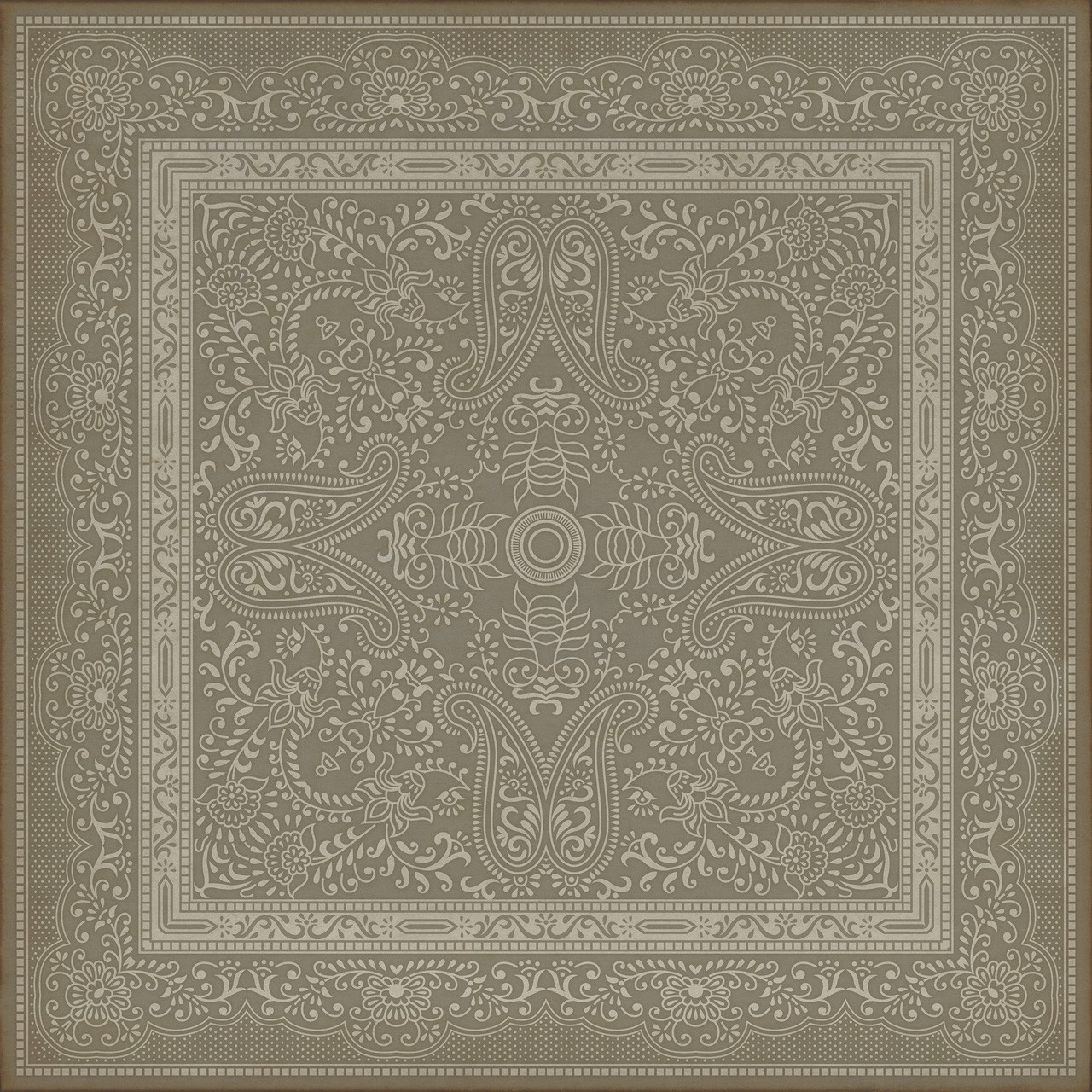 Pattern 76 Brillig - vinyl floor cloth square sizes 
