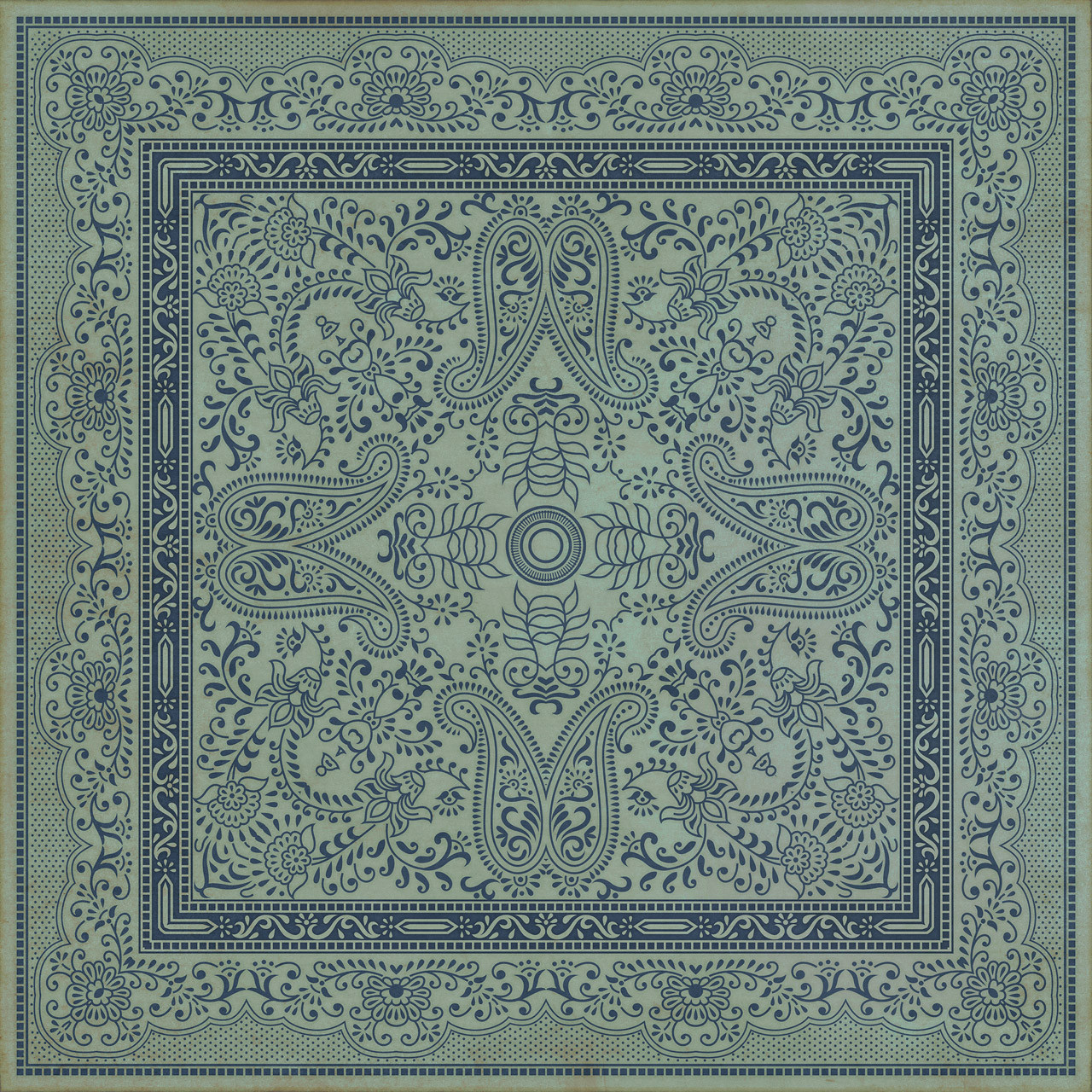 Pattern 76 Fairfarren - vinyl floor cloth square sizes