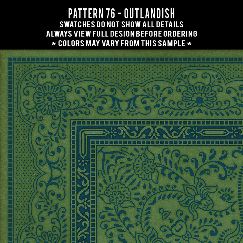 Pattern 76 Outlandish - vinyl floor cloth swatch sample