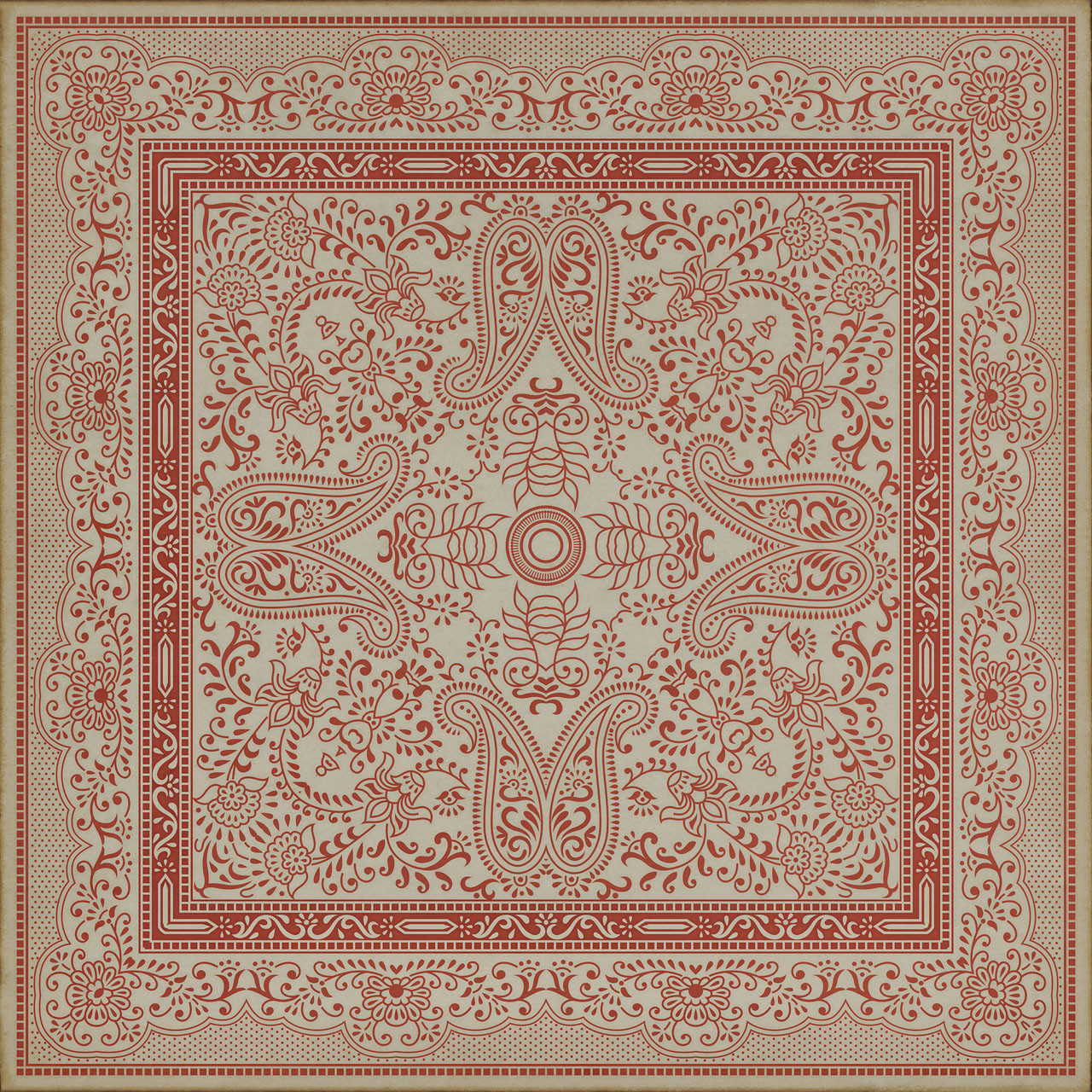 Pattern 76 The Great Puzzle - vinyl floor cloth square sizes