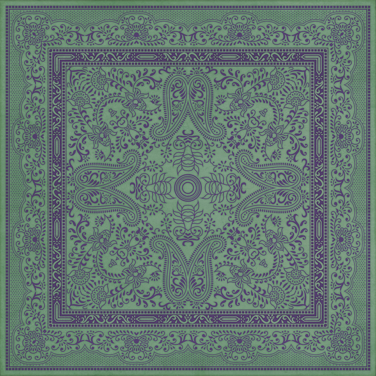 Pattern 76 Underland - vinyl floor cloth square sizes