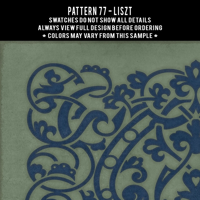 Pattern 77 Liszt - vinyl floor cloth swatch sample