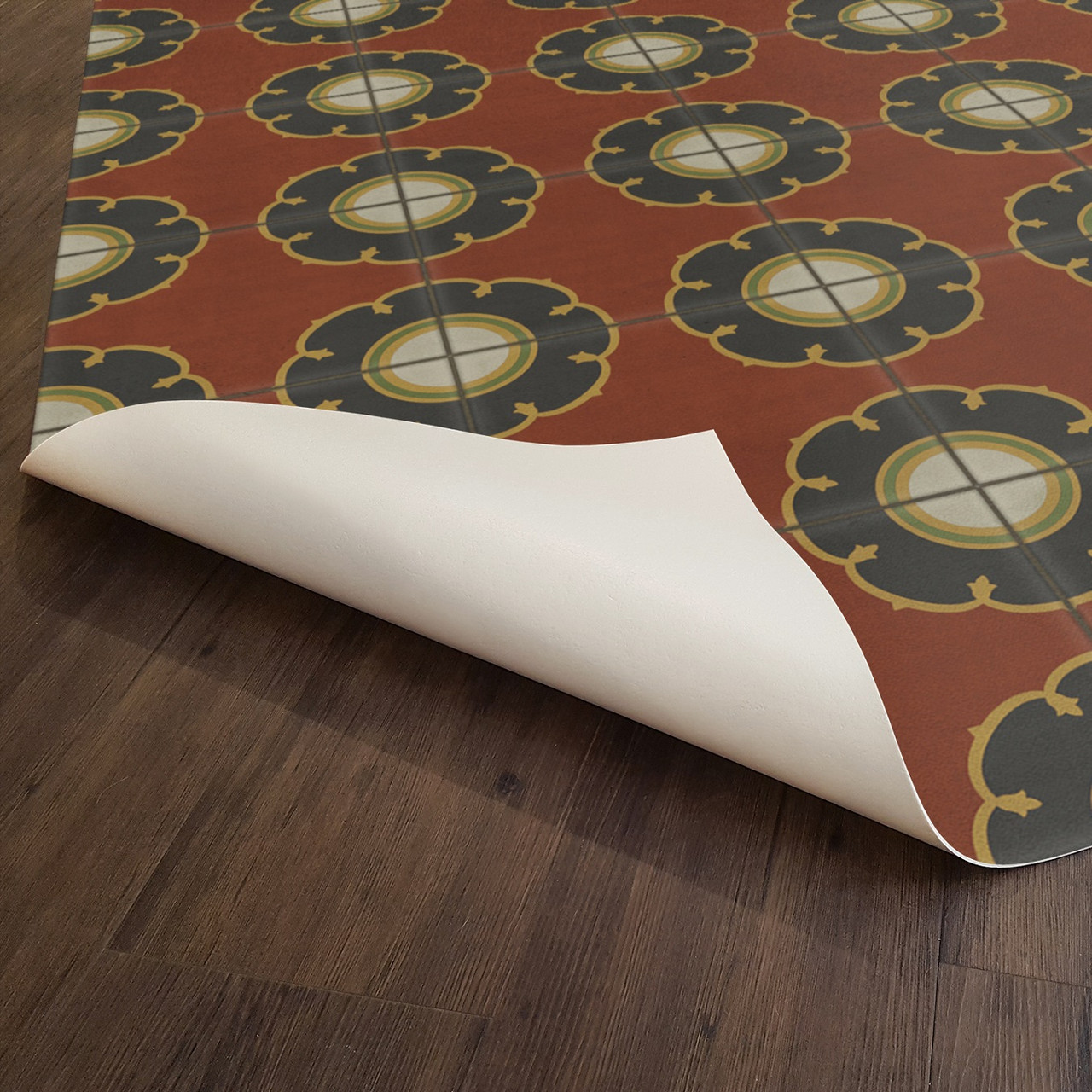 Pattern 78 Cabaret - vinyl floor cloth underside 