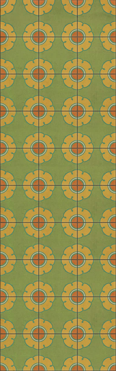 Pattern 78 That 70's Floor - vinyl floor cloth sizes 24x77, 30x96, 26x83, 36x115