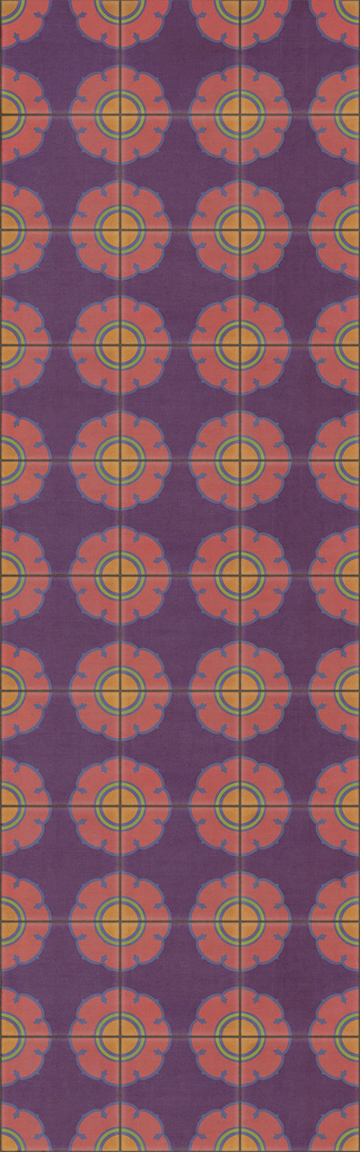 Pattern 78 Tutti Frutti - vinyl floor cloth sizes 24x77, 30x96, 26x83, 36x115