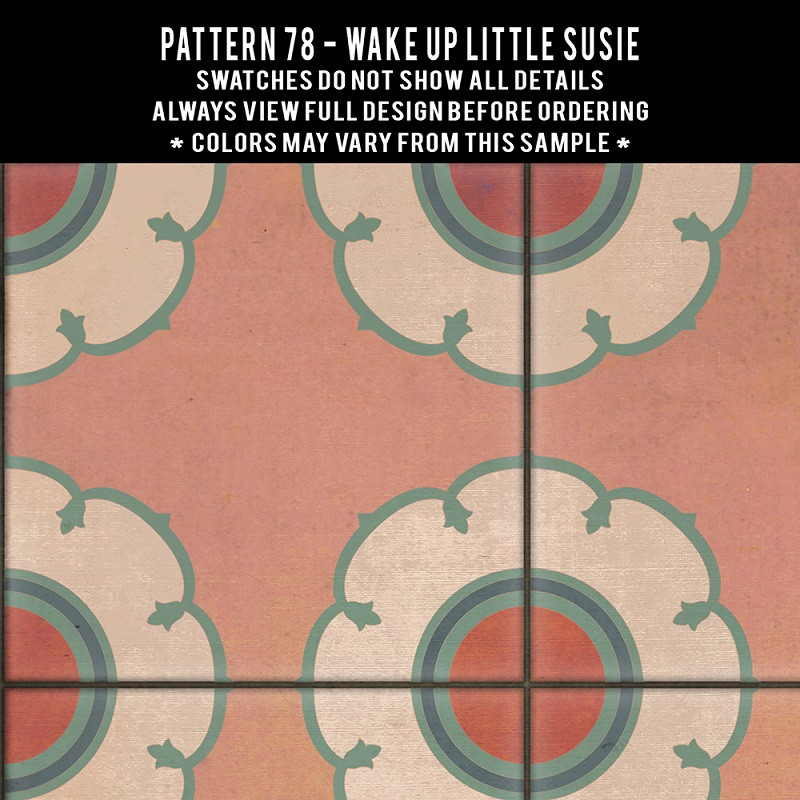 Pattern 78 Wake up Little Susie - vinyl floor cloth sizes swatch sample