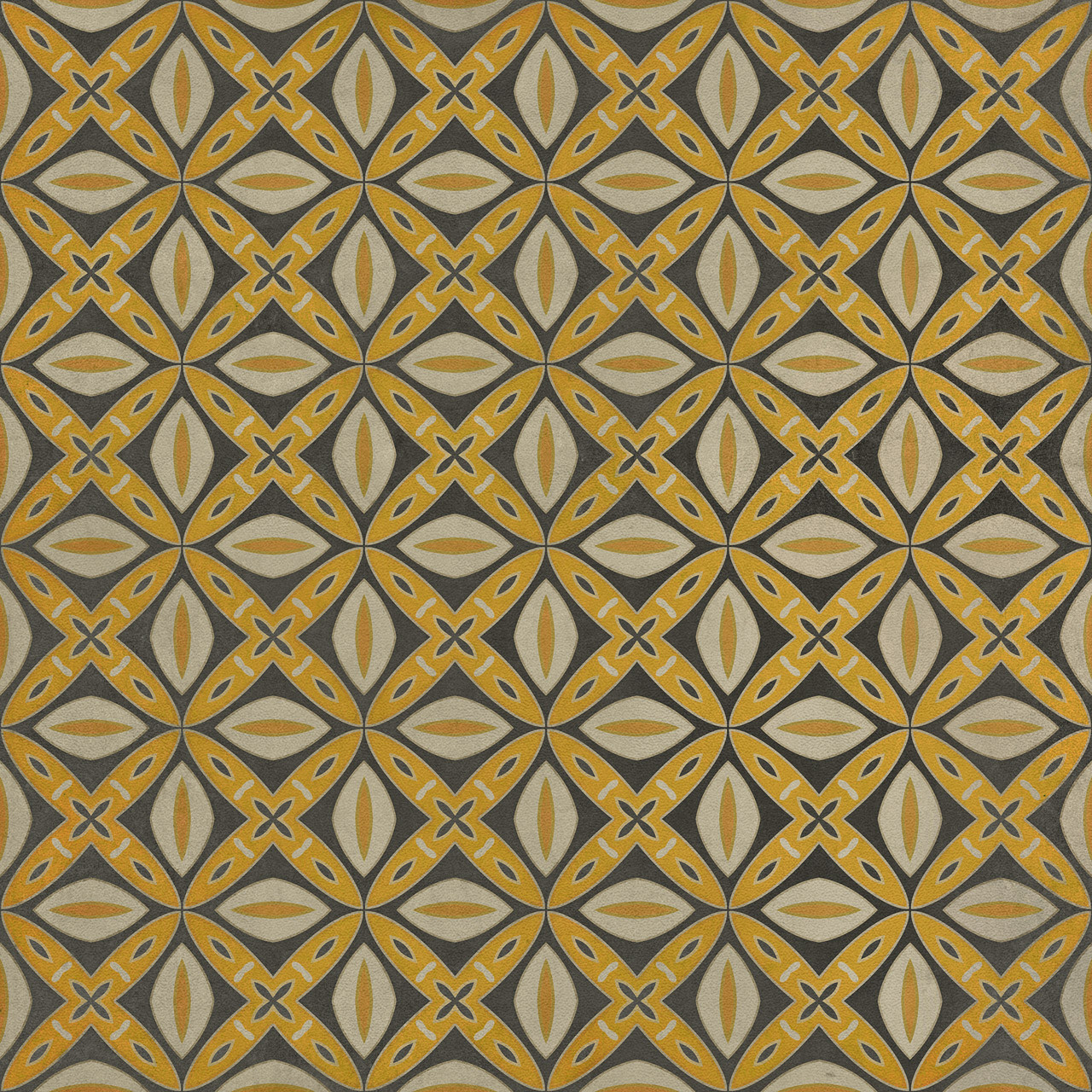 Pattern 82 Canary Robb - vinyl floor cloth sizes 36x36, 48x48