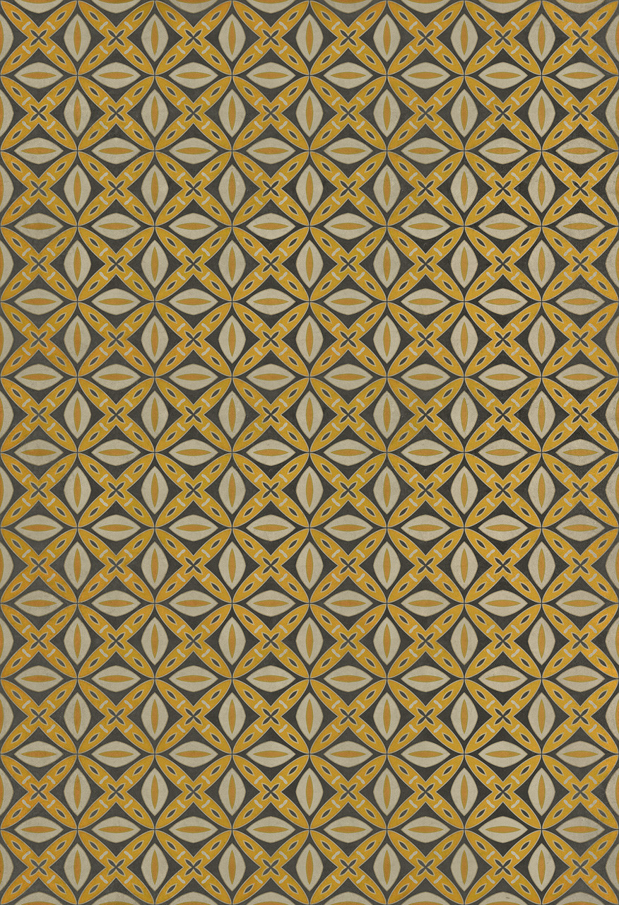 Pattern 82 Canary Robb - vinyl floor cloth sizes 52x76, 70x102