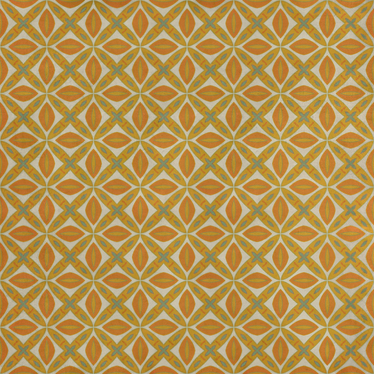 Pattern 82 Tiger Lily - vinyl floor cloth sizes 60x60, 72x72