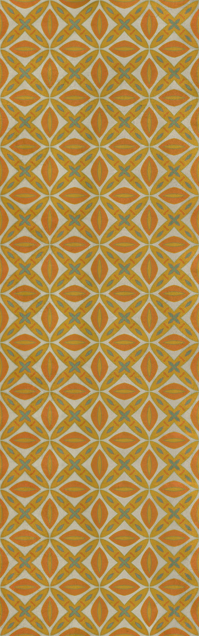 Pattern 82 Tiger Lily - vinyl floor cloth sizes 26x83, 36x115