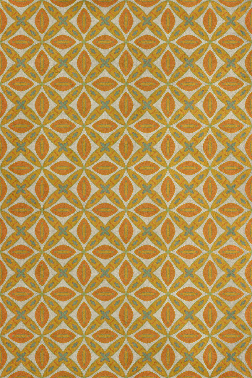 Pattern 82 Tiger Lily - vinyl floor cloth sizes 20x30, 24x36, 30x44, 38x56