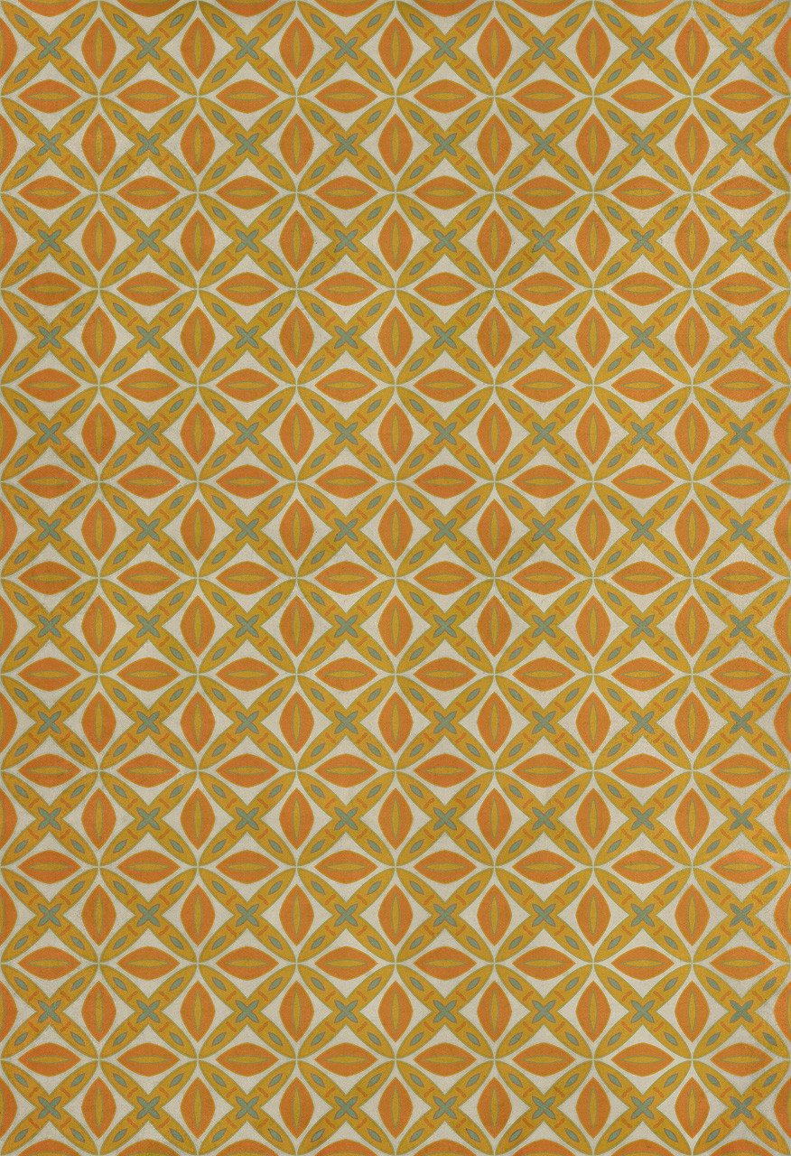 Pattern 82 Tiger Lily - vinyl floor cloth sizes 52x76, 70x102