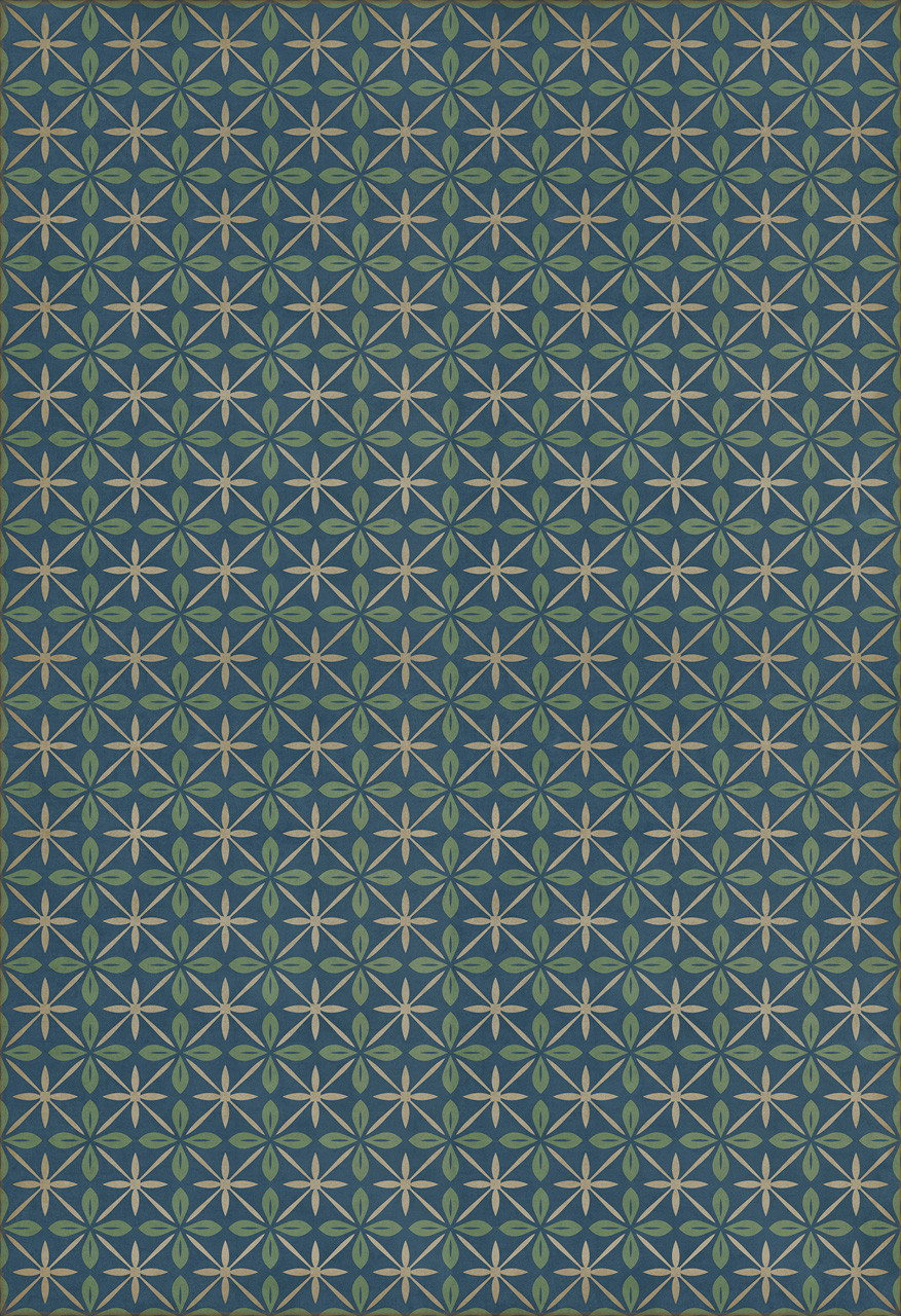 Pattern 81 Blue Moon Drive In - vinyl floor cloth sizes 96x140, 120x175