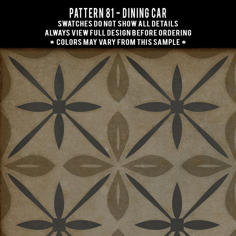 Pattern 81 Dining Car - vinyl floor cloth sizes swatch sample
