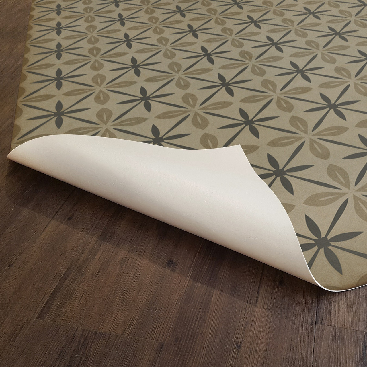 Pattern 81 Dining Car - vinyl floor cloth underside 