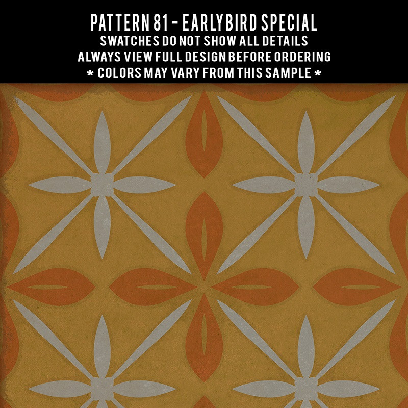Pattern 81 Earlybird Special - vinyl floor cloth swatch sample