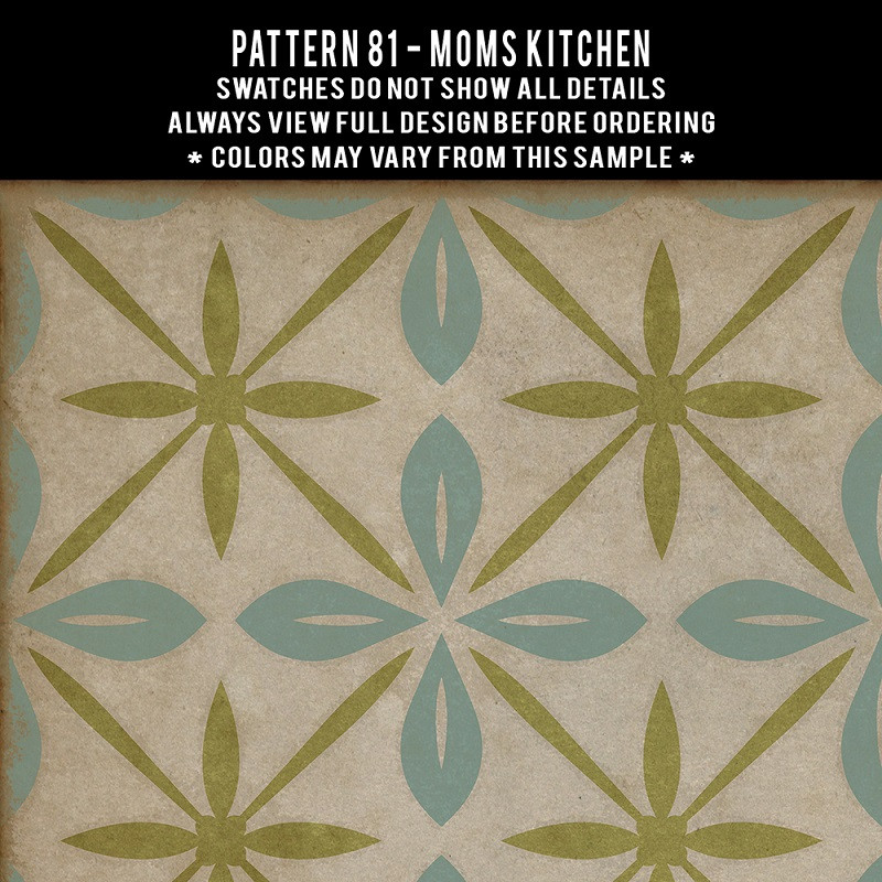 Pattern 81 Mom's Kitchen - vinyl floor cloth swatch sample