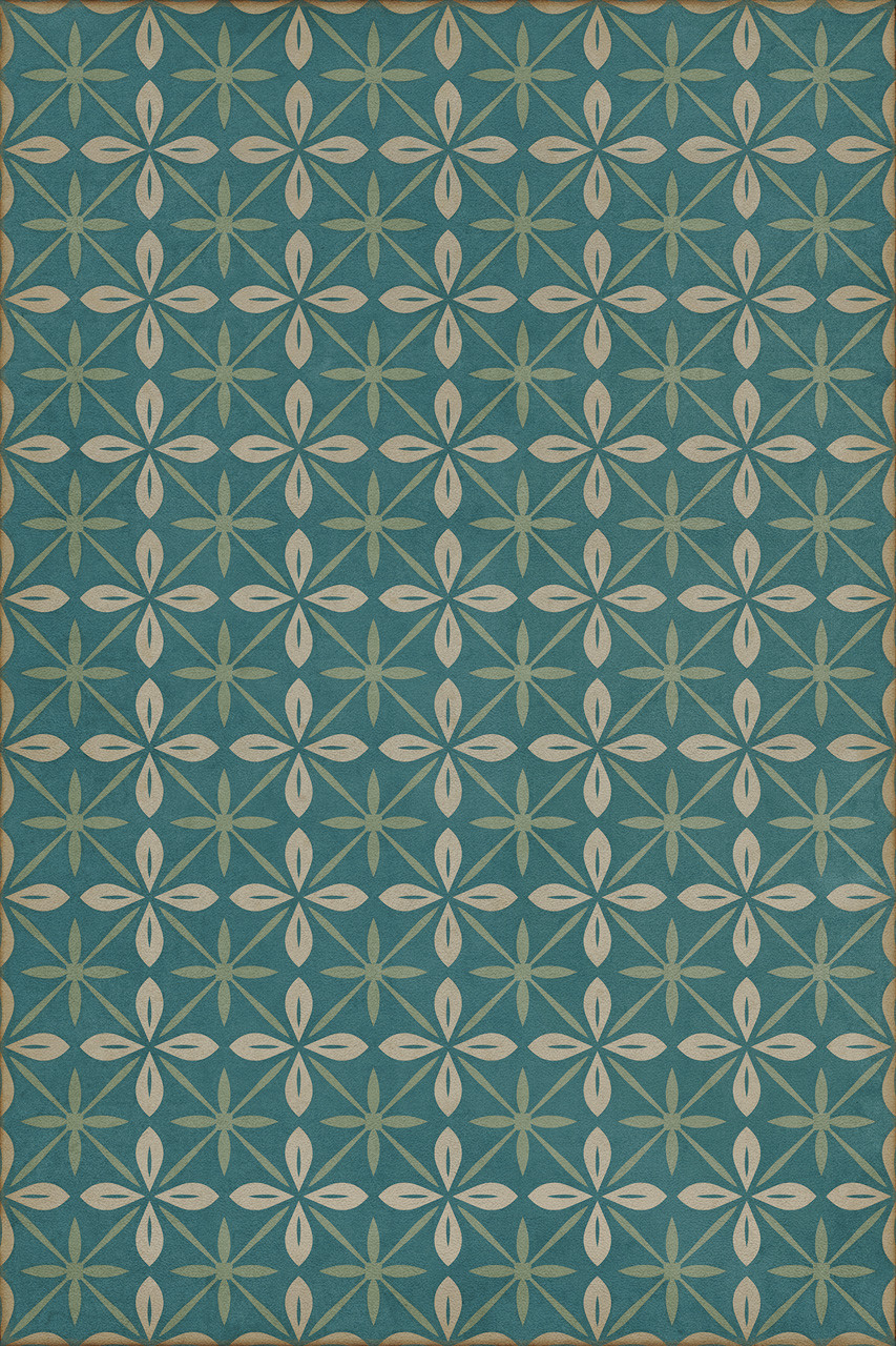 Pattern 81 Oceanside Inn - vinyl floor cloth sizes 20x30, 24x36, 30x44, 38x56