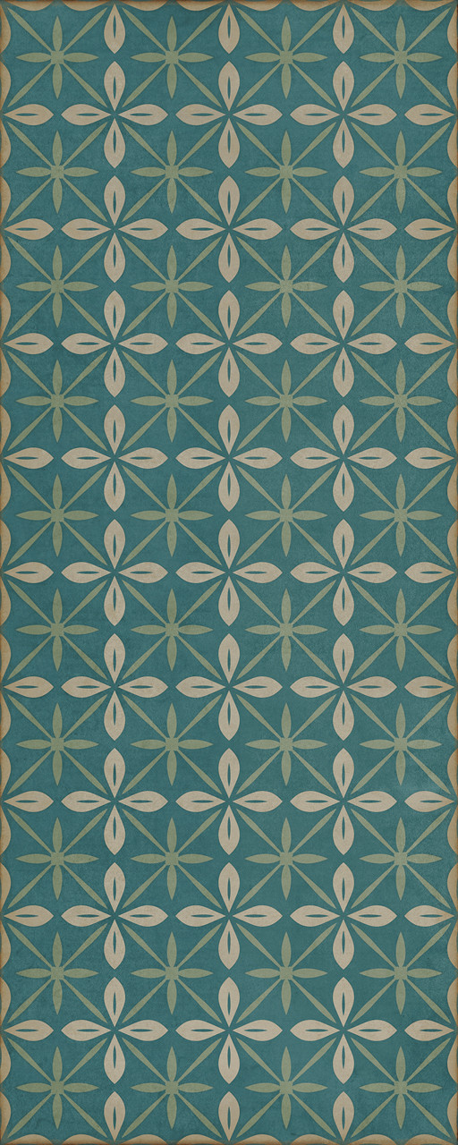 Pattern 81 Oceanside Inn - vinyl floor cloth sizes 30x75, 36x90